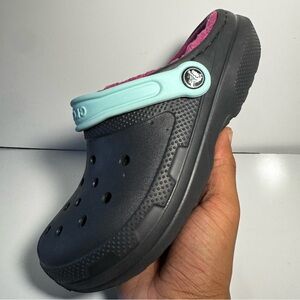Crocs Classic Lined Clogs “Black Fuscia Teal” WMNS Size 6